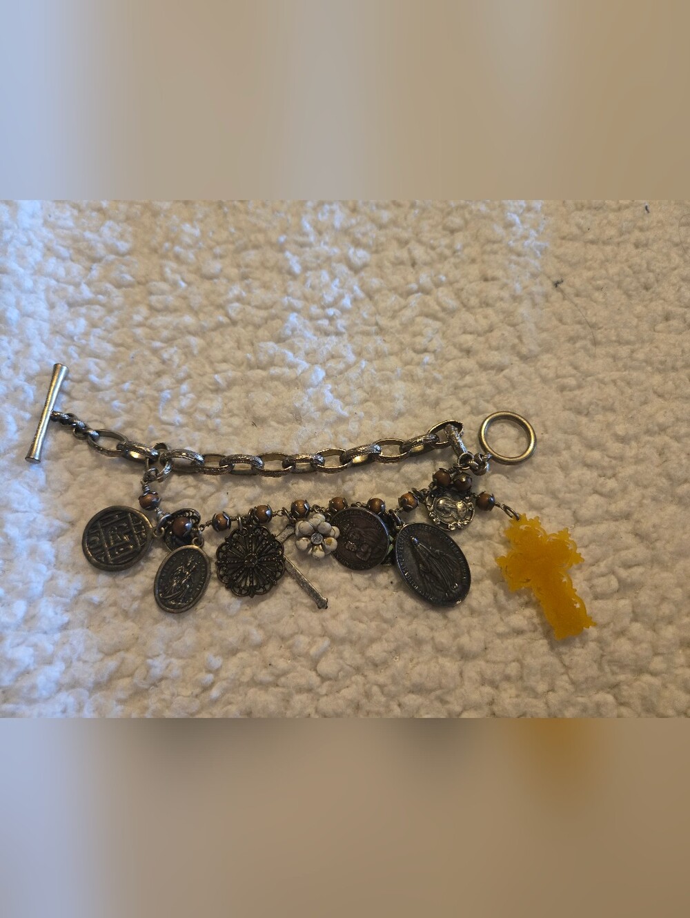 Vintage- Double Sided Charm Bracelet Religious